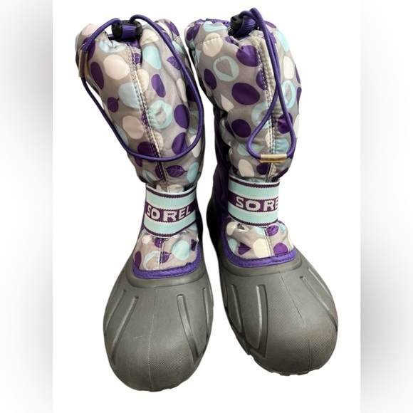 Sorel ladies Flurry Purple Black Snow Rain Winter Boots cabincore - Picture 2 of 5